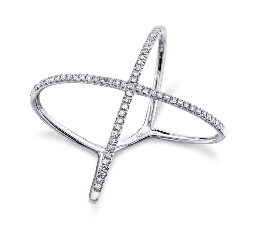 0.18CT DIAMOND "X" RING