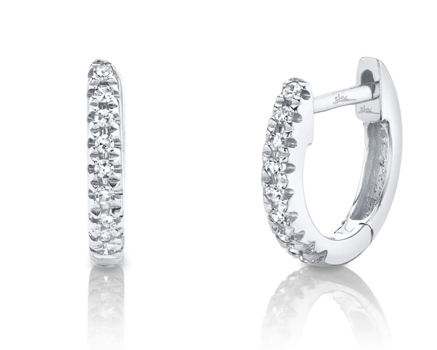 0.04 CT. CLASSIC DIAMOND HUGGIE EARRINGS - MINI