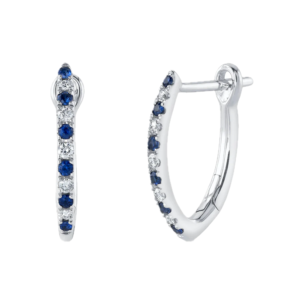 0.09CT DIAM & 0.14CT SAPPHIRE HOOPS