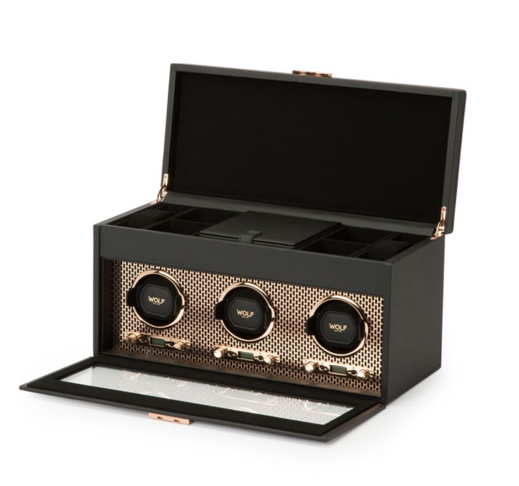 Axis Triple Watch Winder With Storage