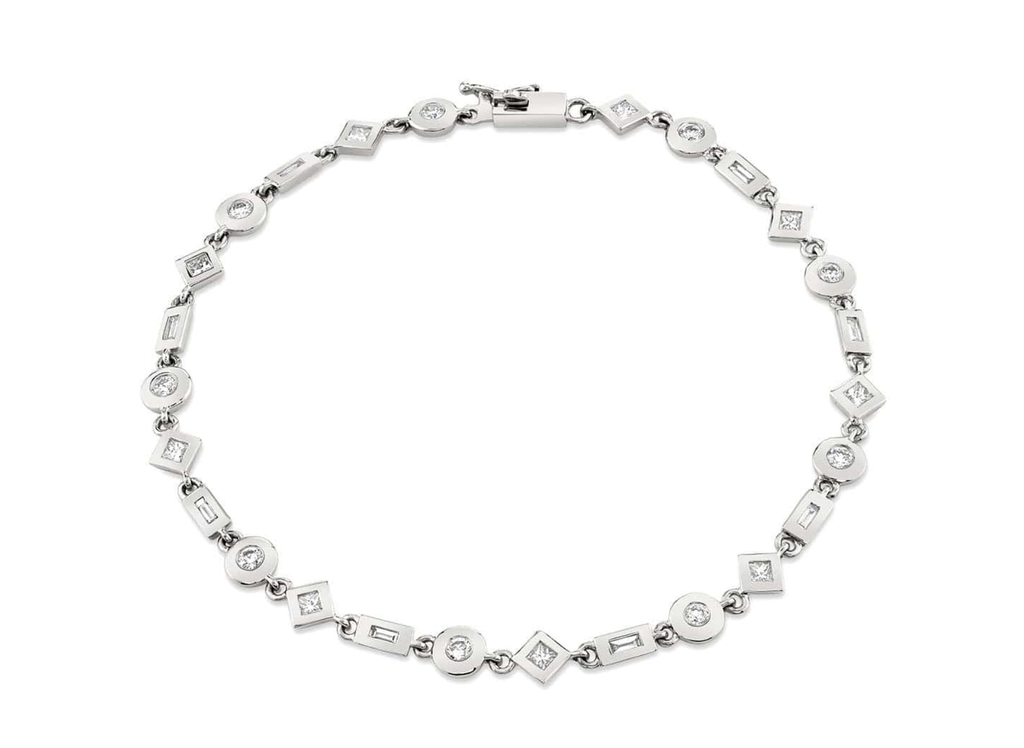 Mixed Shape Bezel Tennis Bracelet