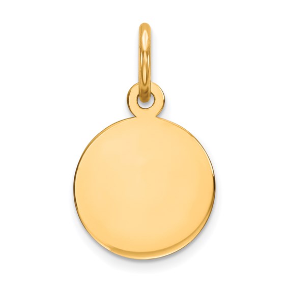 14k Plain .009 Gauge Circular Engravable Disc Charm
