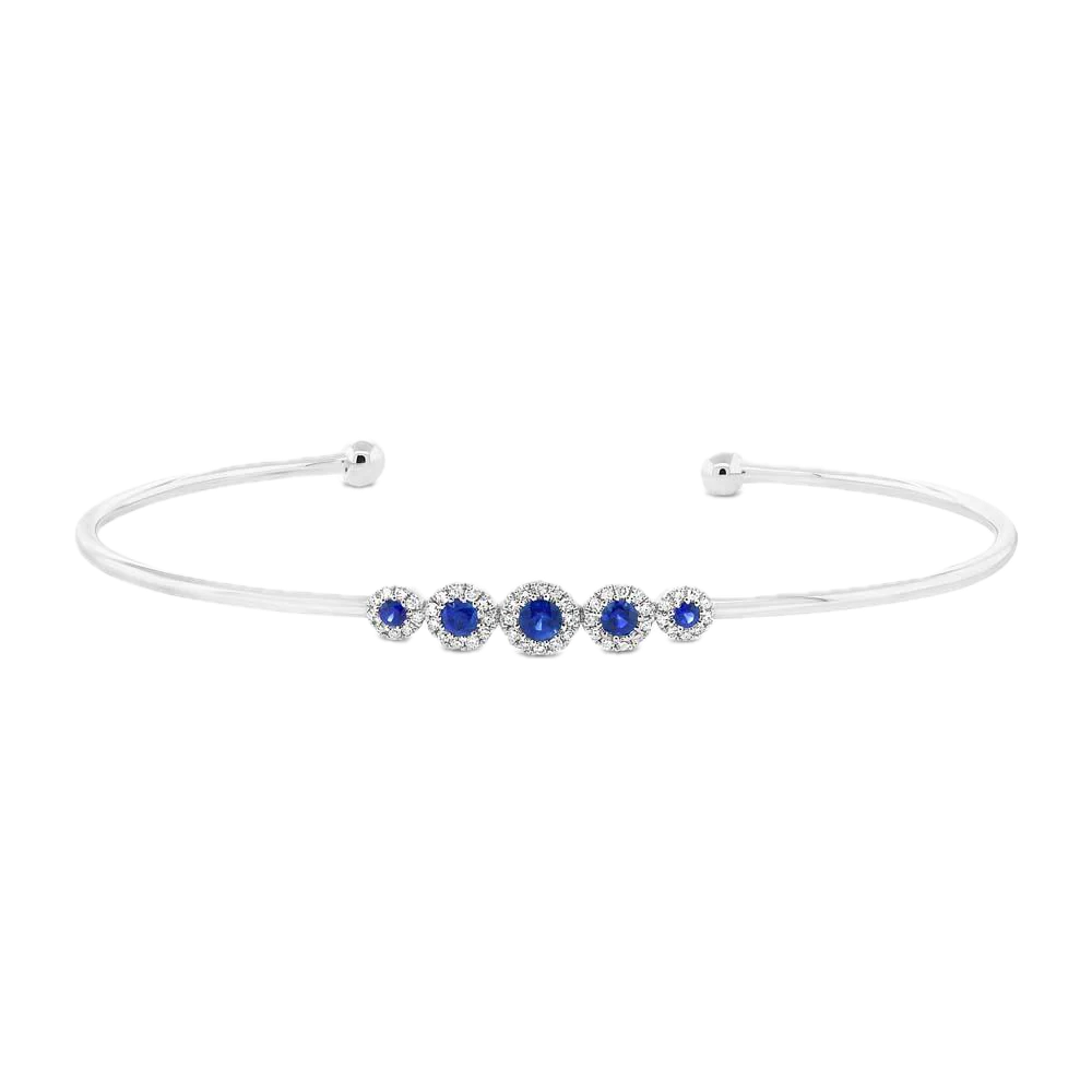 0.29Ct Sapphire 0.14Ct Diamond Bangle