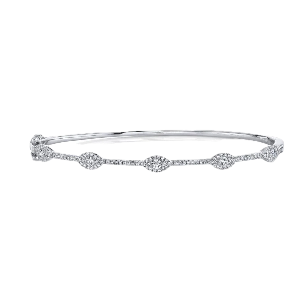 0.60Ct 14kt WG Diamond Eye Bangle