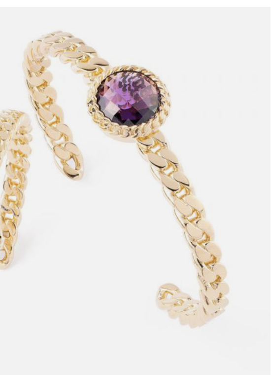 BRACCIALE IN BRONZO E PIETRE-PURPLE