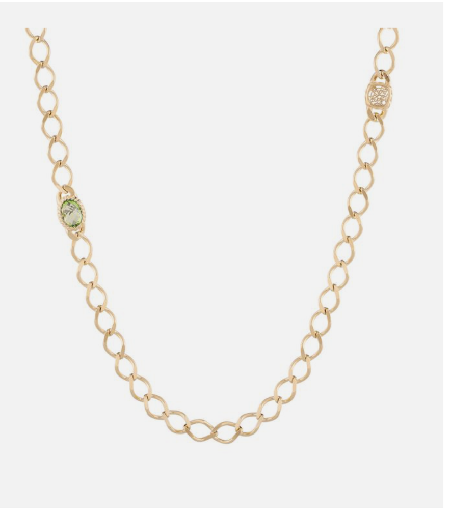 Cocktail Chanel necklace with colored stones