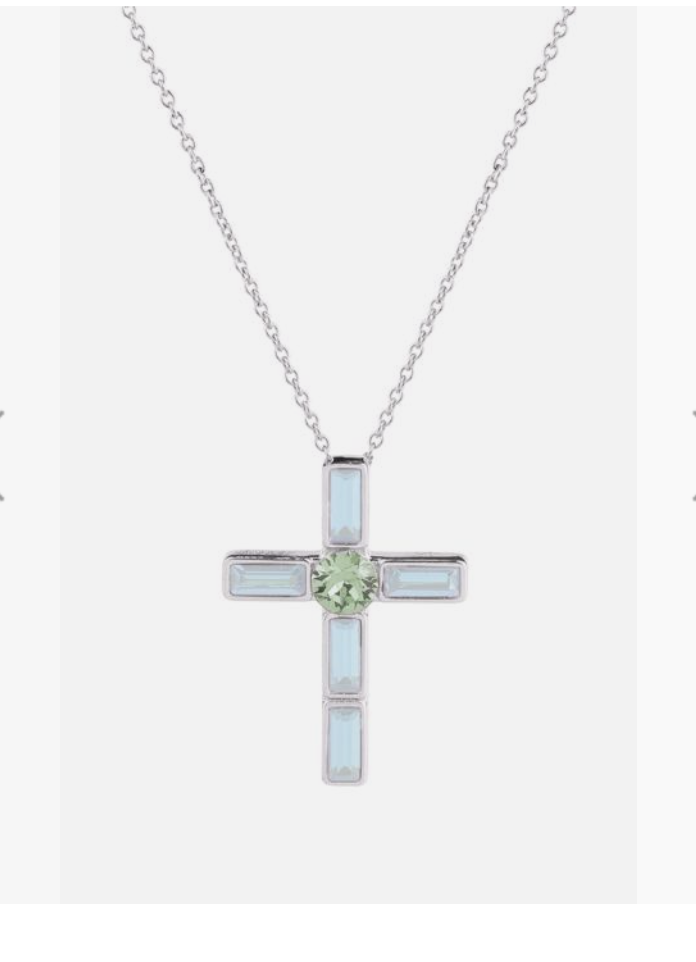 Judith necklace with cross with colored stones