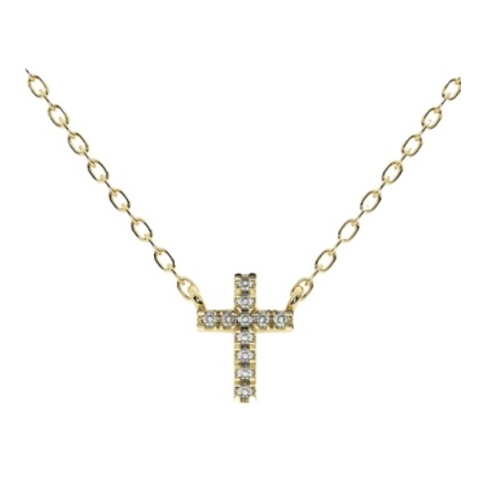 CROSS DIAMOND ACCENT NECKLACE 18"