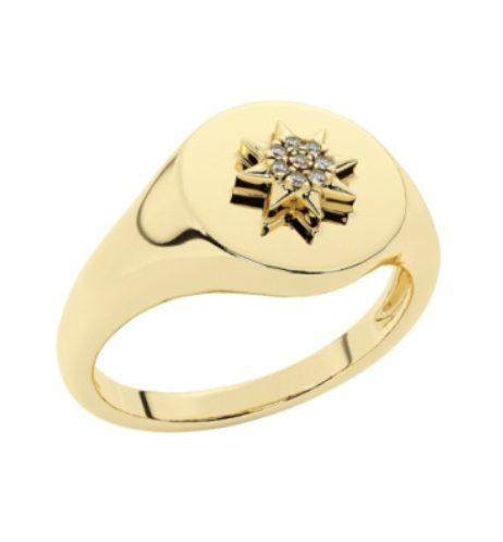 OVAL SIGNET RING WITH SYMBOL