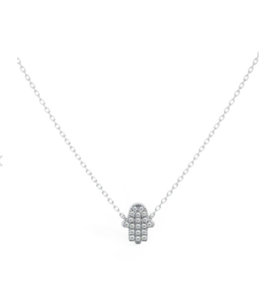 HAMSA DIAMOND ACCENT NECKLACE 18'