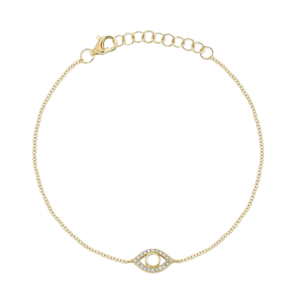 DIAMOND & COMPOSITE TURQUOISE EYE BRACELET