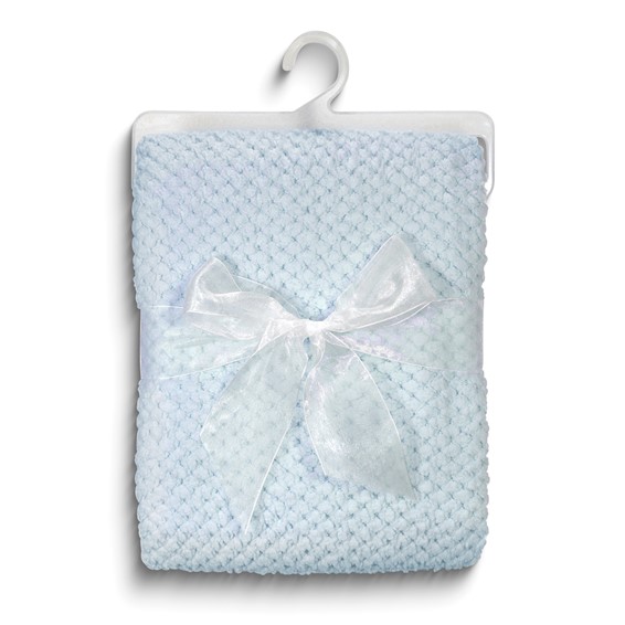 Blue Bumpy Corn Fleece Polyester Baby Blanket