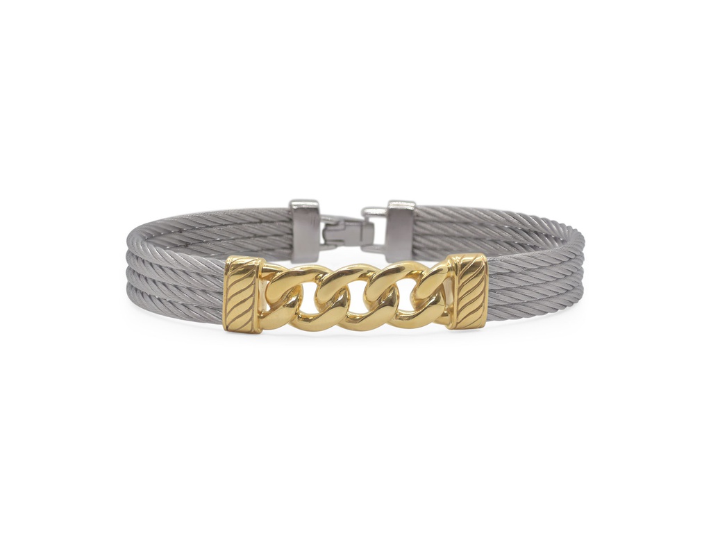 Cable & Yellow Cuban Link Bracelet