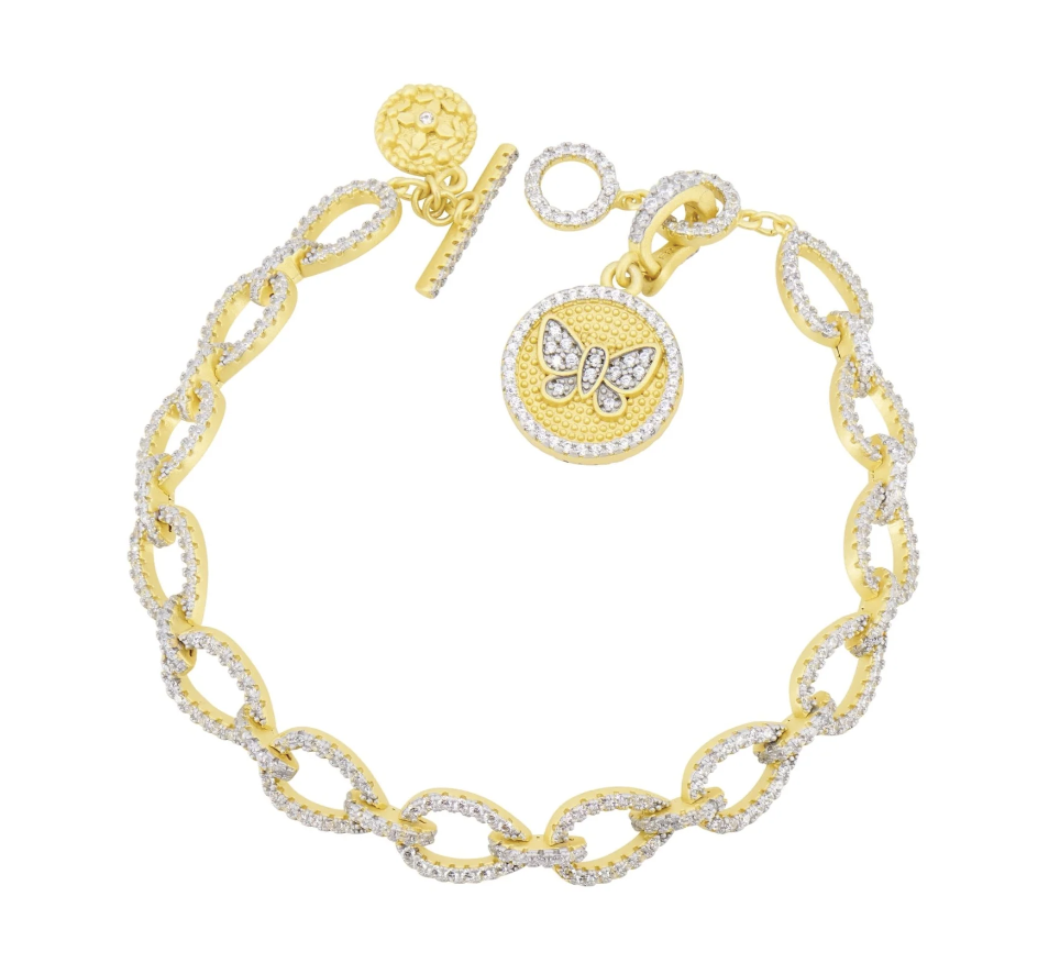Butterflies in Bloom Dewdrop Chain Link Bracelet