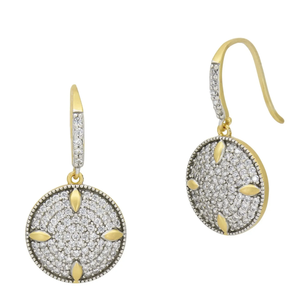 Petals and Pavé Disc Earring