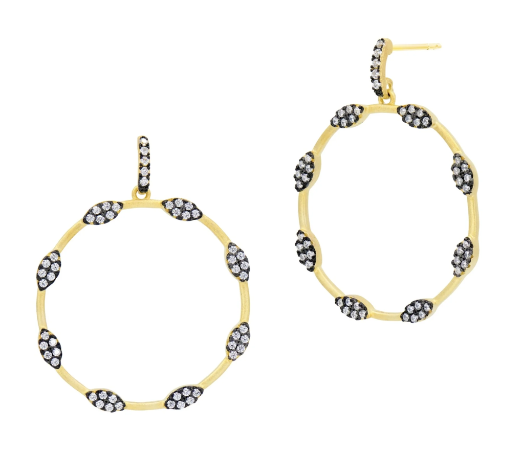 Sparkling Open Hoop Earrings