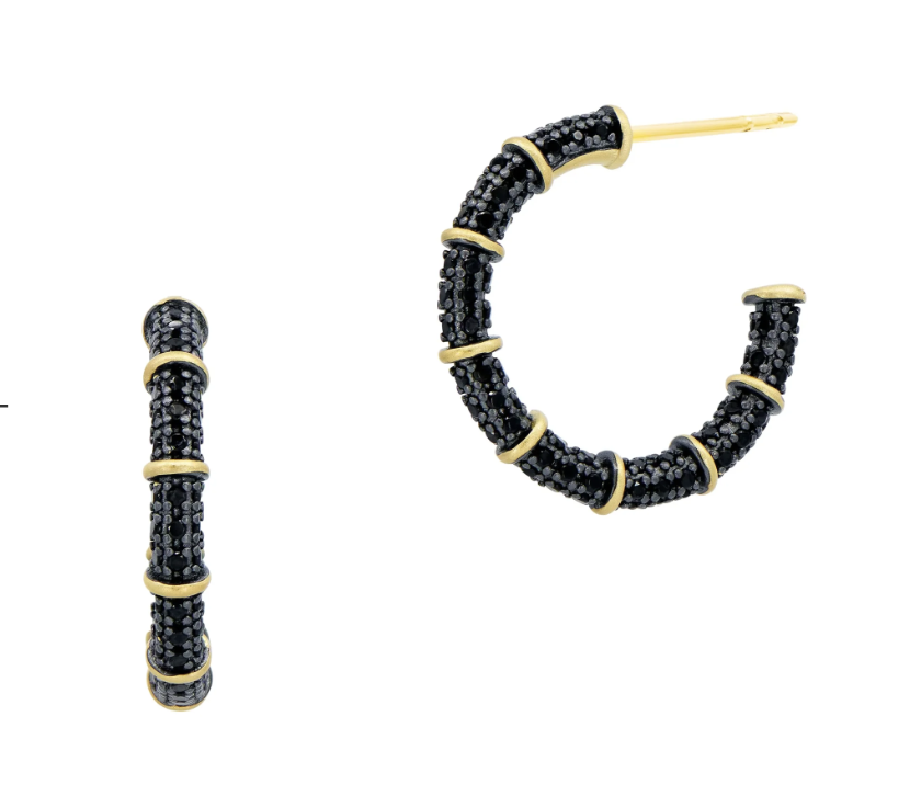 Industrial Finish Cobblestone Hoop Earrings