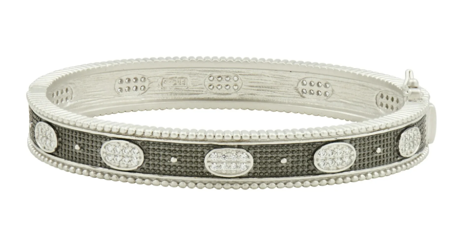 Stack This! Oval Eternity Hinged Bangle