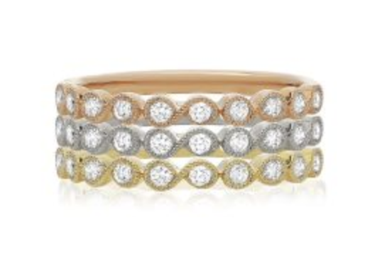 Round Millgrain Stacking Ring