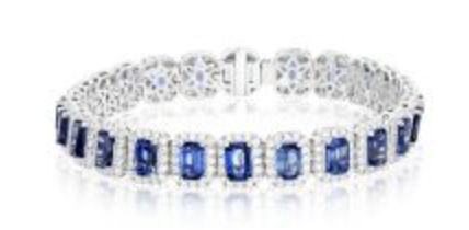 16.90Ct Sapphire Emerald Cut Eternity Bracelet
