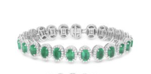 9.59Ct Oval Emerald Eternity Bracelet