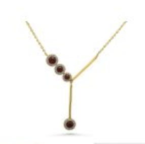 Round Gemstone Y Necklace
