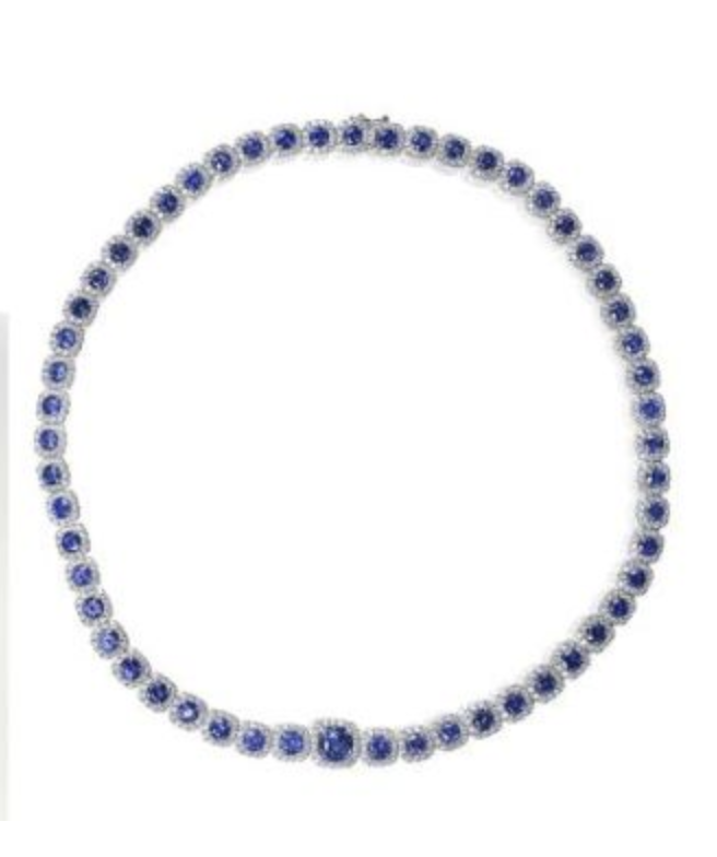 Cushion Sapphire Necklace