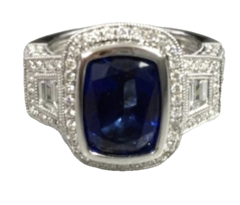 Cushion Sapphire Ring