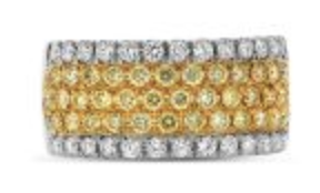 Five Row Two Tone Diamond Ring