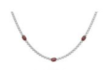 8 Station Gemstone Eternity Necklace