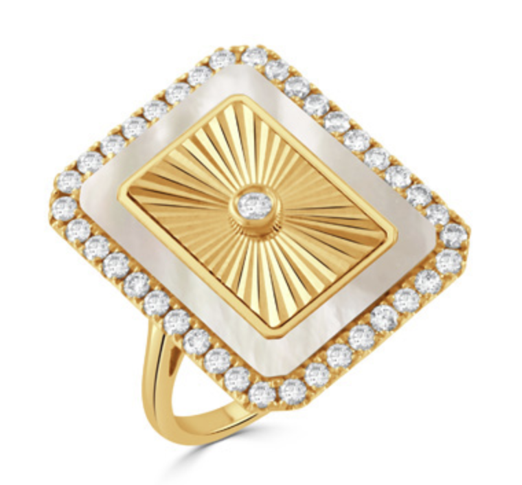 18K Helios Ring with MOP