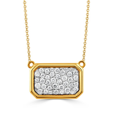 Pave Diamond Plaque Necklace