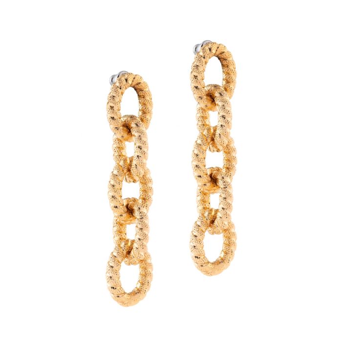 Striped Wave Mesh Earring Five Link