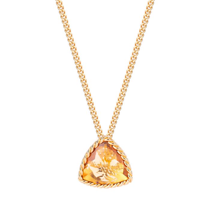 Orange Stone On Long Chain