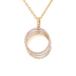 Triple Circle Pave Diamond Necklace