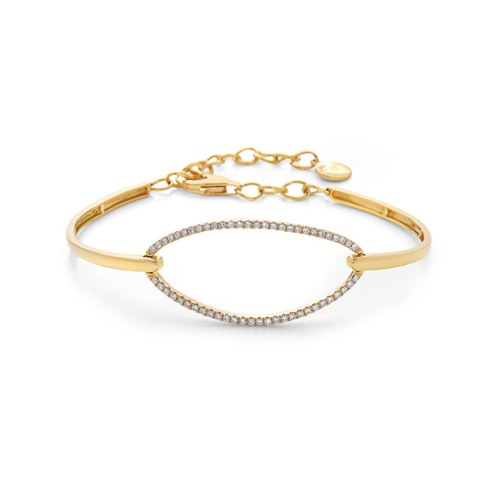 Open Oval Diamond Bangle