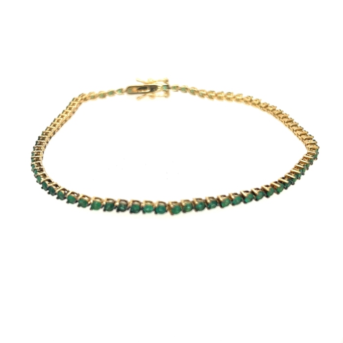 Three Prong Gemstone Eternity Bracelet