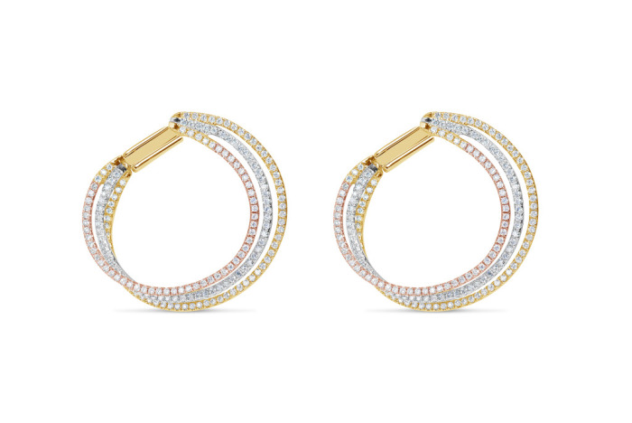 Triple Strand Circle Earrings