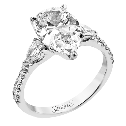 Three Stone Pear Engagement Ring