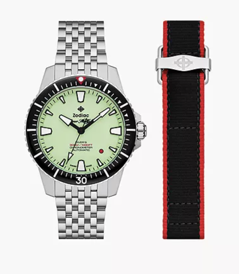 Zodiac x RedBar Pro-Diver Automatic Stainless Steel Watch