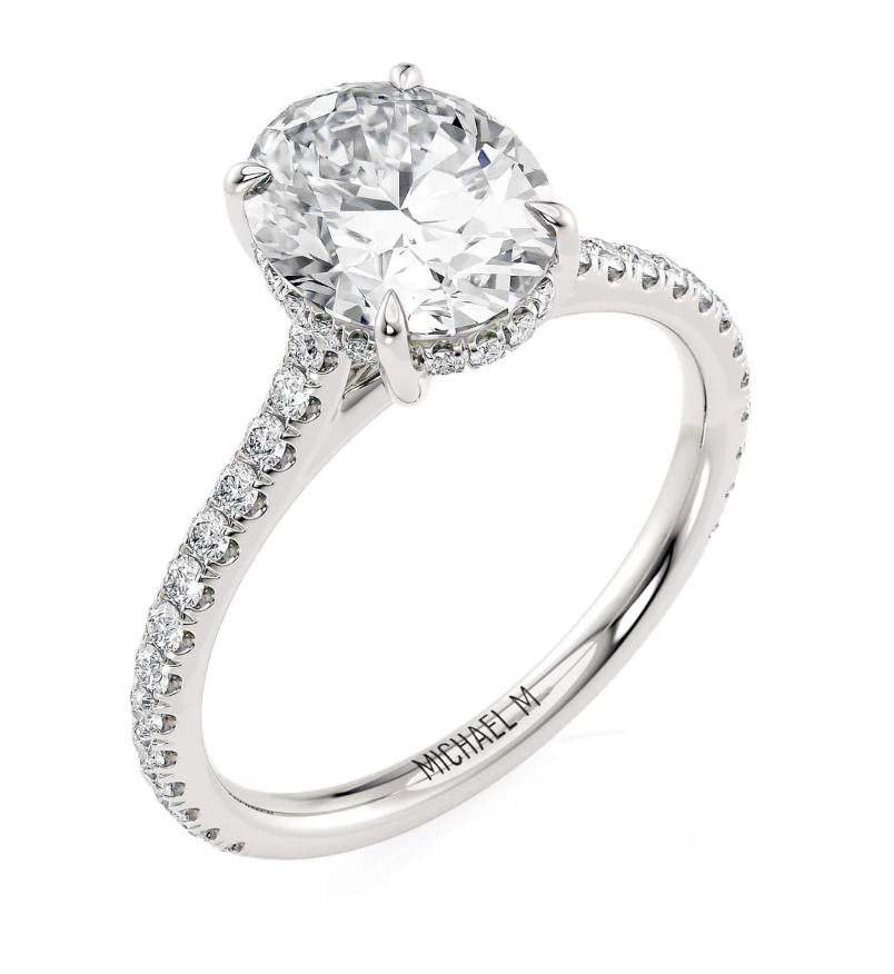 Crown Oval With Under Halo Mounting