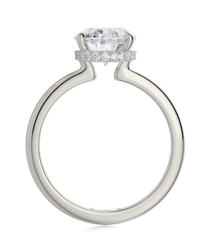 Round Cut Solitaire with 0.08ct Under Halo