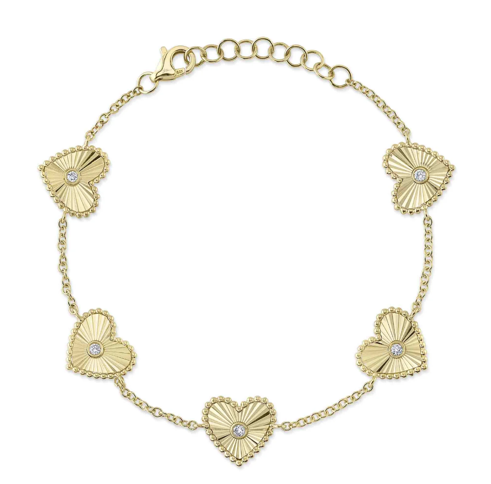 DIAMOND BEZEL HEART BRACELET