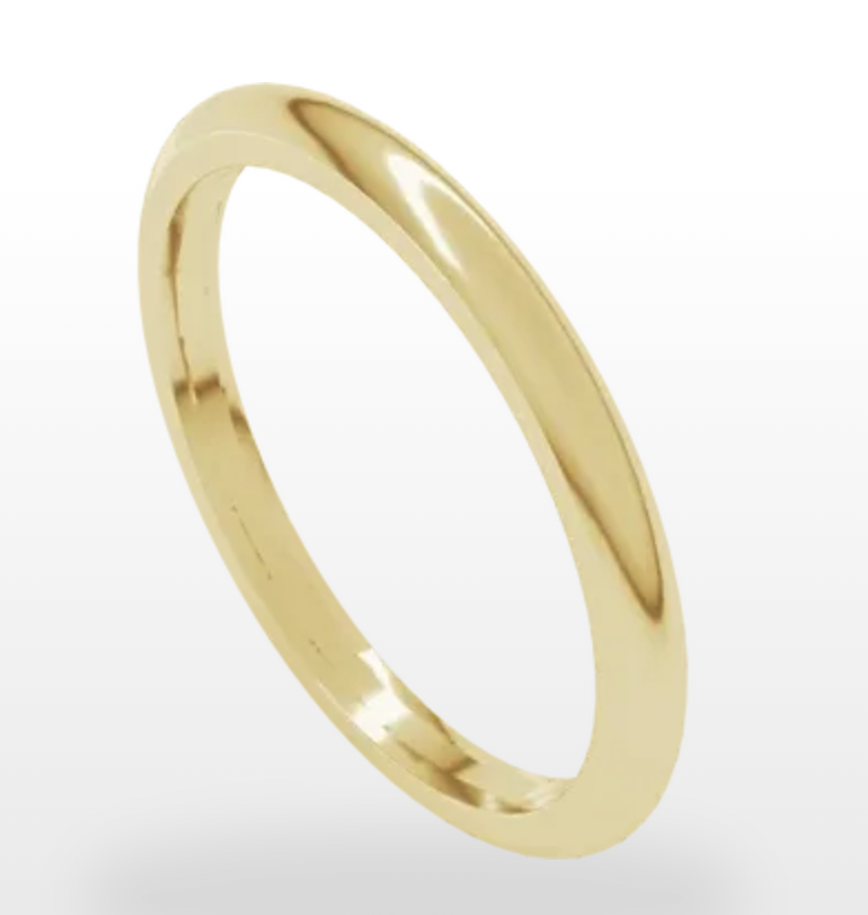Half Round Yellow Gold 2.5mm Band