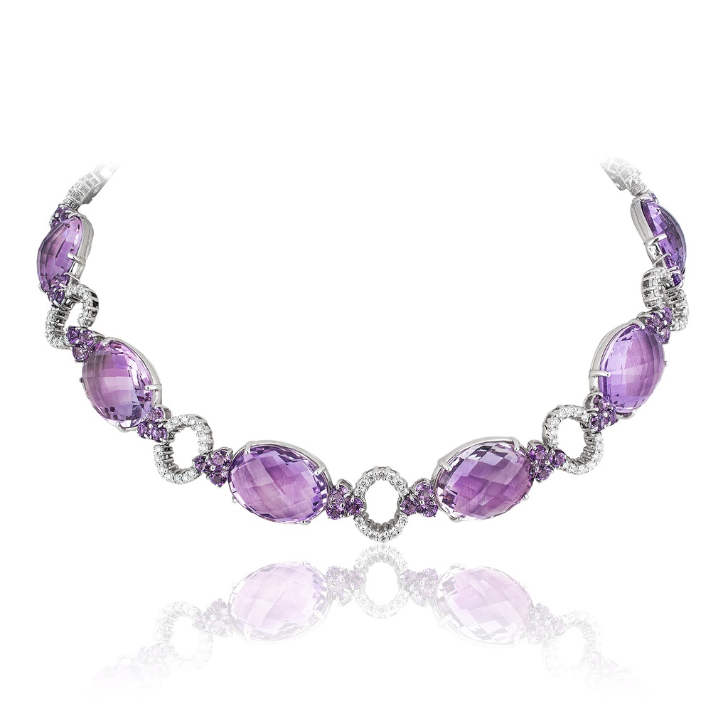 179.36ct Amethyst Necklace with Diamonds