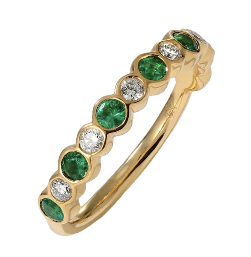 Bubbly Gemstone and Diamond Ring