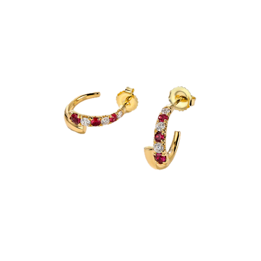 Coil Ruby Earrings