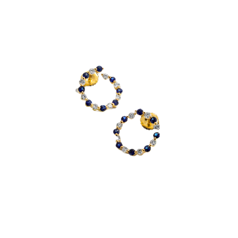 Petite Sphere of Life Sapphire and Diamond Hoop Earrings