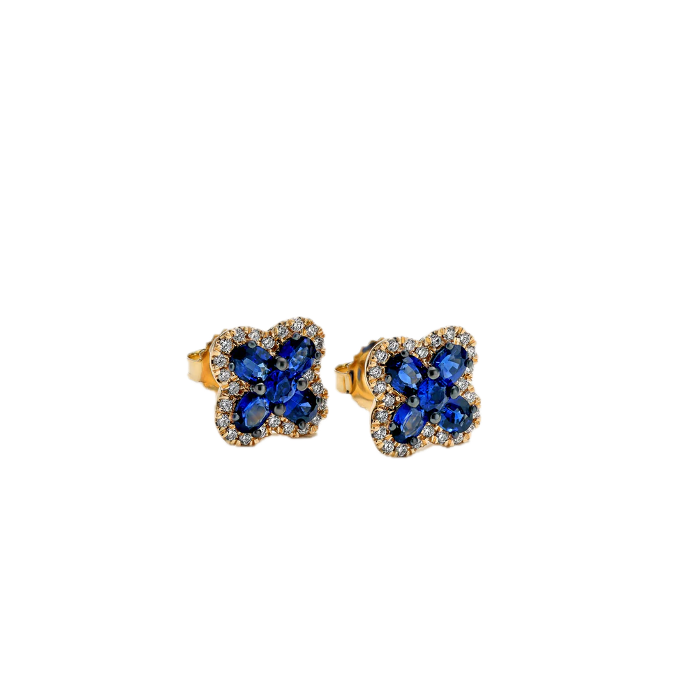 Felicity Gemstone and Diamond Stud Earrings