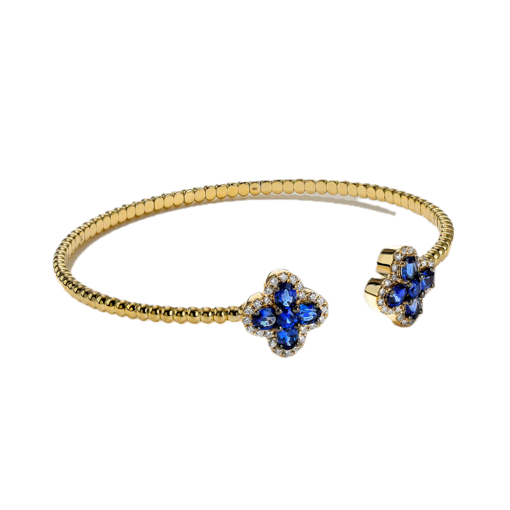 Felicity Gemstone and Diamond Beaded Bangle